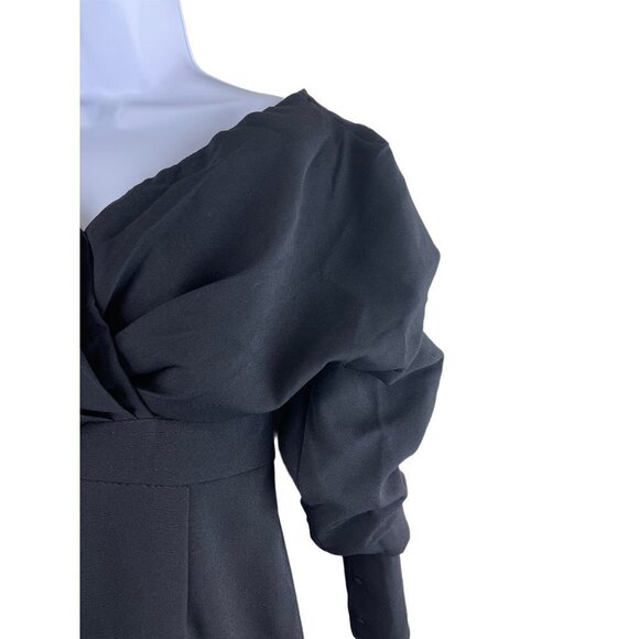 NEW! Fashion Nova Got It In The Bag Puff Sleeve Mini Dress Black Size XS - Picture 3 of 11